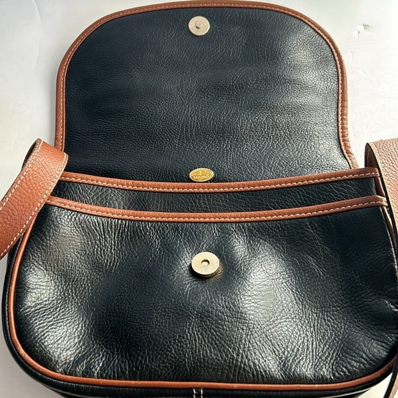 Lladro black and brown small adjustment strap crossbody leather bag purse - Picture 12 of 16